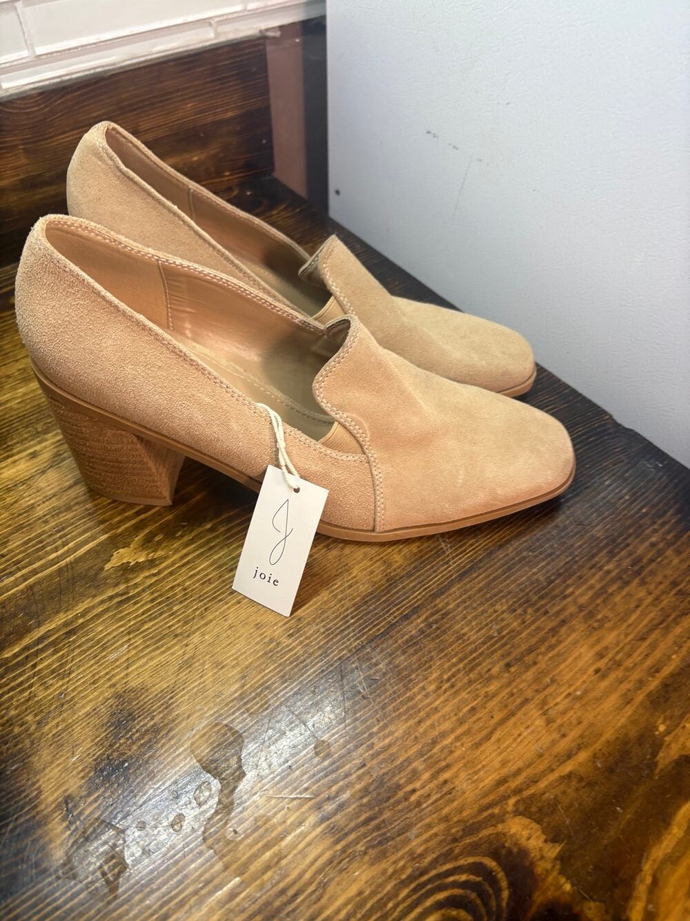 Joie tan heeled loafers size 8.5